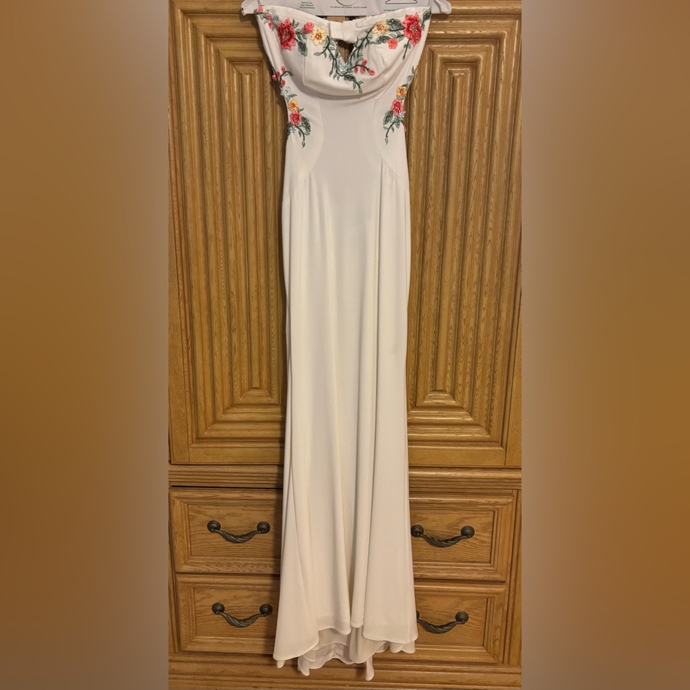 Faviana Floral Accent Dress